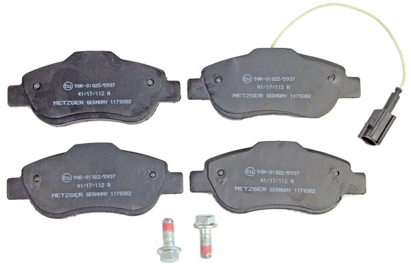 Bremsbelagsatz, Scheibenbremse METZGER 1170382 f&uuml;r FIAT FORD, Vorderachse