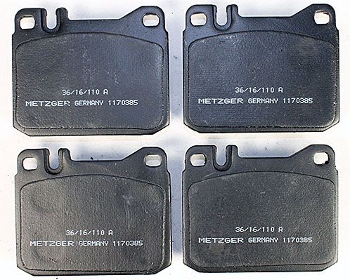 Bremsbelagsatz, Scheibenbremse METZGER 1170385 f&uuml;r MERCEDES-BENZ, Vorderachse