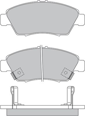 Bremsbelagsatz, Scheibenbremse METZGER 1170388 GREENPARTS f&uuml;r HONDA, Vorderachse
