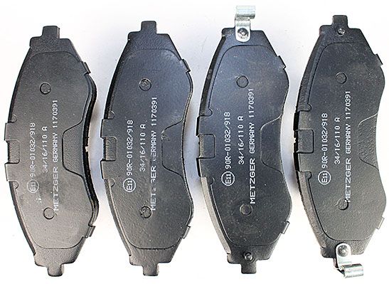 Bremsbelagsatz, Scheibenbremse METZGER 1170391 f&uuml;r DAEWOO, Vorderachse