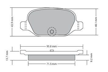 Bremsbelagsatz, Scheibenbremse METZGER 1170392 f&uuml;r FIAT, Hinterachse