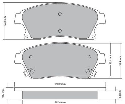 Bremsbelagsatz, Scheibenbremse METZGER 1170393 f&uuml;r OPEL, Vorderachse