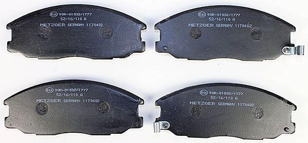 Bremsbelagsatz, Scheibenbremse METZGER 1170402 f&uuml;r HYUNDAI, Vorderachse