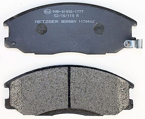 Bremsbelagsatz, Scheibenbremse METZGER 1170402 f&uuml;r HYUNDAI, Vorderachse