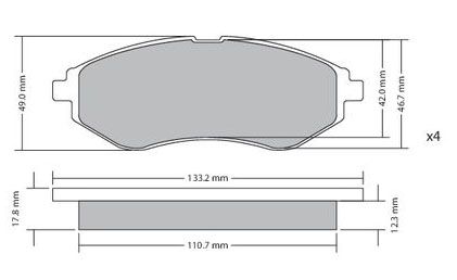 Bremsbelagsatz, Scheibenbremse METZGER 1170404 f&uuml;r CHEVROLET, Vorderachse