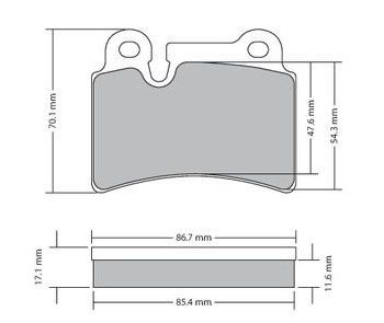 Bremsbelagsatz, Scheibenbremse METZGER 1170408 f&uuml;r VAG, Hinterachse