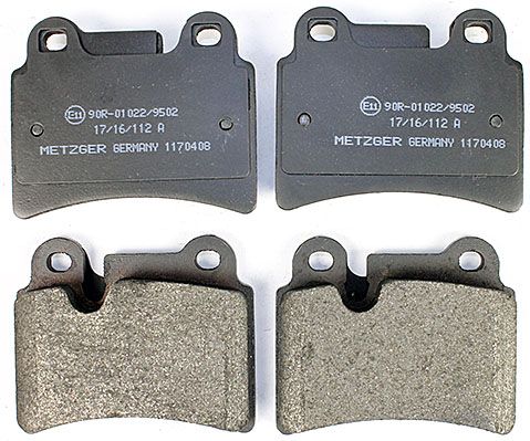 Bremsbelagsatz, Scheibenbremse METZGER 1170408 f&uuml;r VAG, Hinterachse