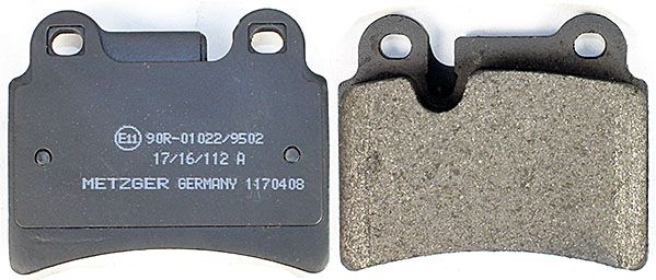 Bremsbelagsatz, Scheibenbremse METZGER 1170408 f&uuml;r VAG, Hinterachse