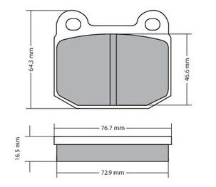 Bremsbelagsatz, Scheibenbremse METZGER 1170425 f&uuml;r ALFA ROMEO OPEL, Vorderachse