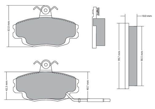 Bremsbelagsatz, Scheibenbremse METZGER 1170427 f&uuml;r PEUGEOT RENAULT, Vorderachse