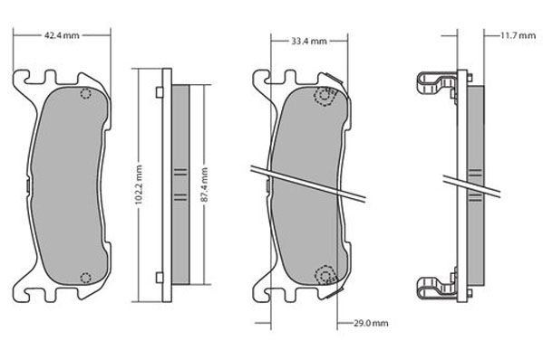 Bremsbelagsatz, Scheibenbremse METZGER 1170431 f&uuml;r MAZDA, Hinterachse