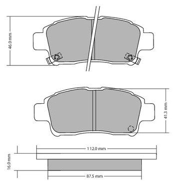 Bremsbelagsatz, Scheibenbremse METZGER 1170436 f&uuml;r TOYOTA, Vorderachse