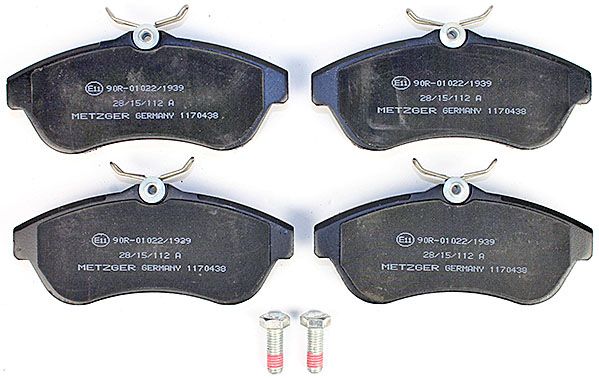 Bremsbelagsatz, Scheibenbremse METZGER 1170438 f&uuml;r CITRO&Euml;N, Vorderachse