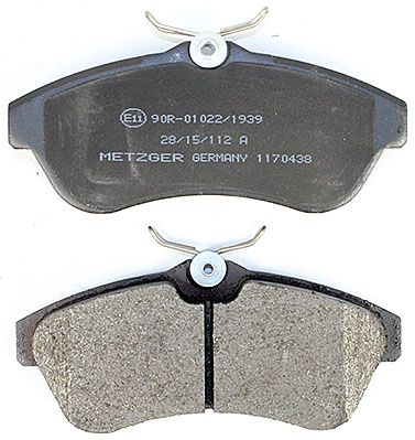 Bremsbelagsatz, Scheibenbremse METZGER 1170438 f&uuml;r CITRO&Euml;N, Vorderachse