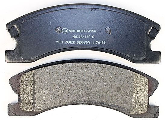 Bremsbelagsatz, Scheibenbremse METZGER 1170439 f&uuml;r JEEP, Vorderachse