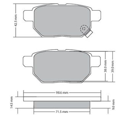 Bremsbelagsatz, Scheibenbremse METZGER 1170444 GREENPARTS f&uuml;r TOYOTA