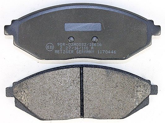 Bremsbelagsatz, Scheibenbremse METZGER 1170446 f&uuml;r CHEVROLET, Vorderachse