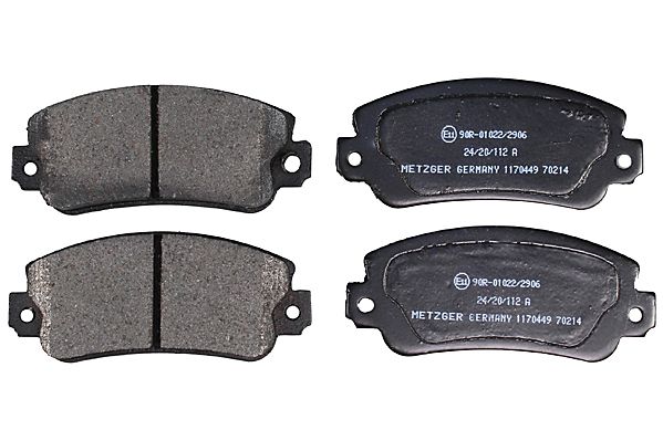 Bremsbelagsatz, Scheibenbremse METZGER 1170449 f&uuml;r FIAT LANCIA SEAT, Vorderachse