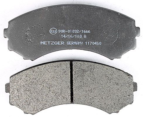 Bremsbelagsatz, Scheibenbremse METZGER 1170450 f&uuml;r MITSUBISHI, Vorderachse