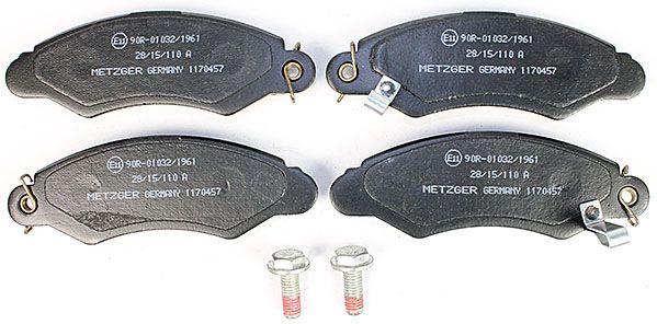 Bremsbelagsatz, Scheibenbremse METZGER 1170457 f&uuml;r SUZUKI, Vorderachse