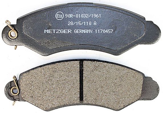 Bremsbelagsatz, Scheibenbremse METZGER 1170457 f&uuml;r SUZUKI, Vorderachse