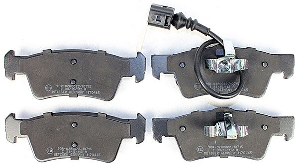 Bremsbelagsatz, Scheibenbremse METZGER 1170465 f&uuml;r VW, Hinterachse
