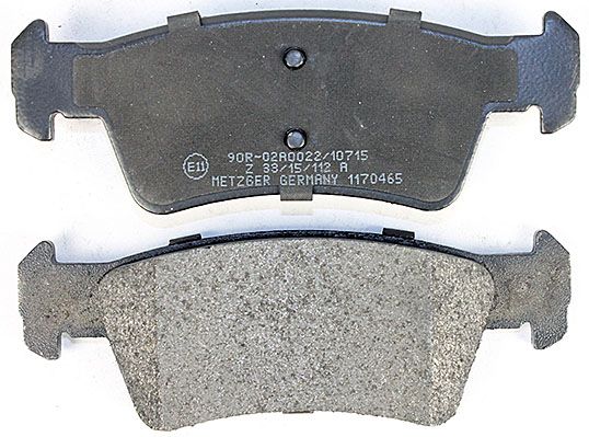 Bremsbelagsatz, Scheibenbremse METZGER 1170465 f&uuml;r VW, Hinterachse