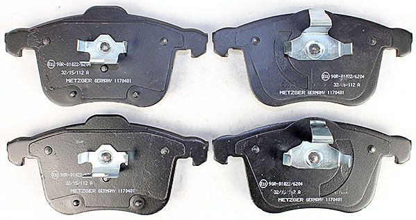 Bremsbelagsatz, Scheibenbremse METZGER 1170481 f&uuml;r OPEL SAAB, Vorderachse