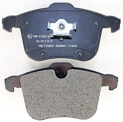 Bremsbelagsatz, Scheibenbremse METZGER 1170481 f&uuml;r OPEL SAAB, Vorderachse