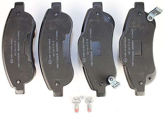 Bremsbelagsatz, Scheibenbremse METZGER 1170482 f&uuml;r HONDA, Vorderachse