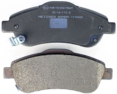 Bremsbelagsatz, Scheibenbremse METZGER 1170482 f&uuml;r HONDA, Vorderachse