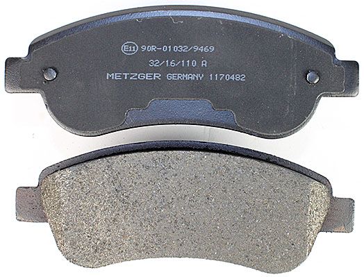 Bremsbelagsatz, Scheibenbremse METZGER 1170482 f&uuml;r HONDA, Vorderachse