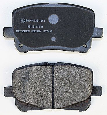 Bremsbelagsatz, Scheibenbremse METZGER 1170495 f&uuml;r TOYOTA, Vorderachse