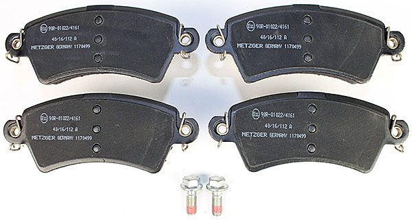 Bremsbelagsatz, Scheibenbremse METZGER 1170499 f&uuml;r CITRO&Euml;N PEUGEOT, Vorderachse