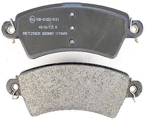 Bremsbelagsatz, Scheibenbremse METZGER 1170499 f&uuml;r CITRO&Euml;N PEUGEOT, Vorderachse