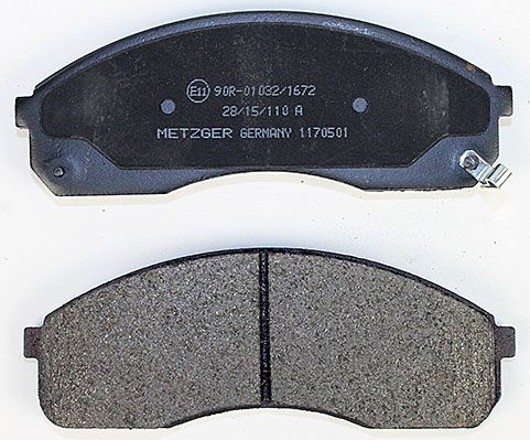 Bremsbelagsatz, Scheibenbremse METZGER 1170501 f&uuml;r KIA, Vorderachse