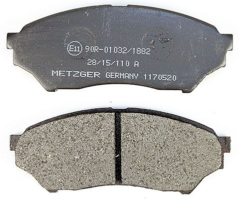 Bremsbelagsatz, Scheibenbremse METZGER 1170520 f&uuml;r MITSUBISHI, Vorderachse