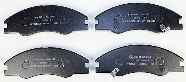 Bremsbelagsatz, Scheibenbremse METZGER 1170540 f&uuml;r KIA, Vorderachse