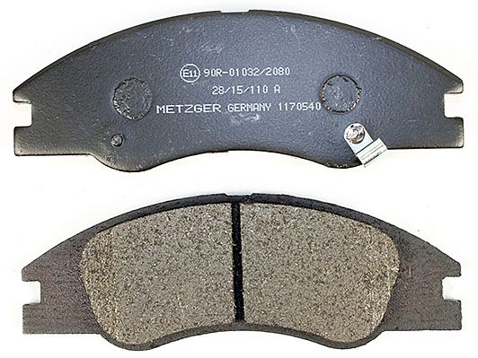Bremsbelagsatz, Scheibenbremse METZGER 1170540 f&uuml;r KIA, Vorderachse