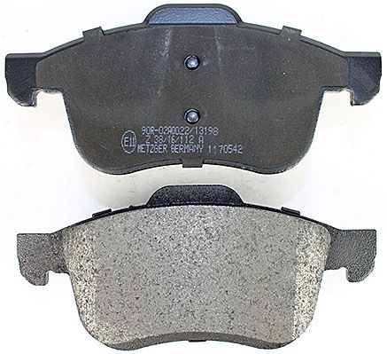 Bremsbelagsatz, Scheibenbremse METZGER 1170542 f&uuml;r FIAT LANCIA OPEL, Vorderachse