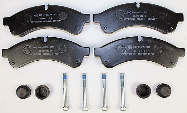 Bremsbelagsatz, Scheibenbremse METZGER 1170544 f&uuml;r IVECO, Hinterachse