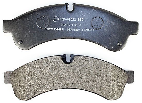 Bremsbelagsatz, Scheibenbremse METZGER 1170544 f&uuml;r IVECO, Hinterachse