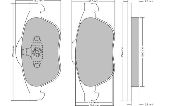 Bremsbelagsatz, Scheibenbremse METZGER 1170556 f&uuml;r RENAULT, Vorderachse