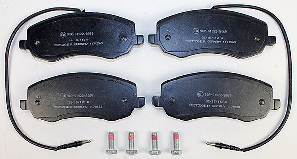 Bremsbelagsatz, Scheibenbremse METZGER 1170563 f&uuml;r CITRO&Euml;N FIAT PEUGEOT