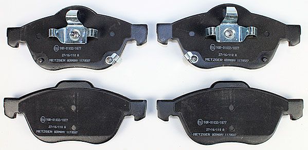 Bremsbelagsatz, Scheibenbremse METZGER 1170587 f&uuml;r TOYOTA, Vorderachse