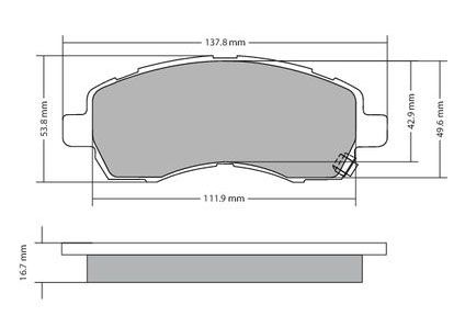Bremsbelagsatz, Scheibenbremse METZGER 1170607 f&uuml;r SUBARU, Vorderachse