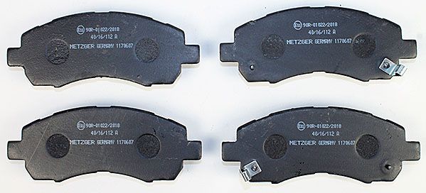 Bremsbelagsatz, Scheibenbremse METZGER 1170607 f&uuml;r SUBARU, Vorderachse