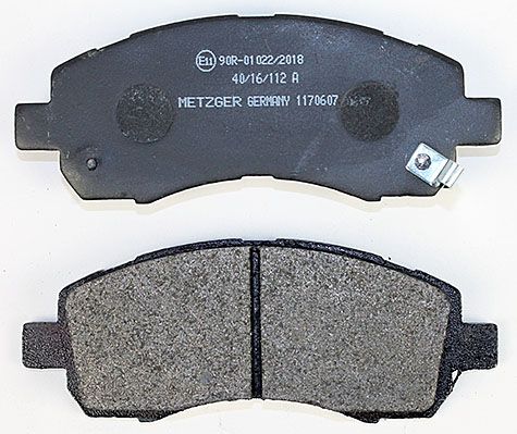 Bremsbelagsatz, Scheibenbremse METZGER 1170607 f&uuml;r SUBARU, Vorderachse