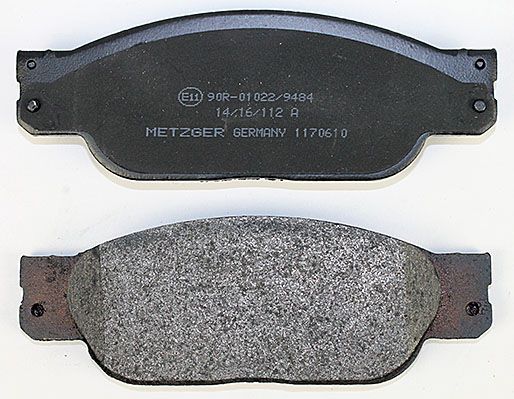 Bremsbelagsatz, Scheibenbremse METZGER 1170610 f&uuml;r JAGUAR, Vorderachse