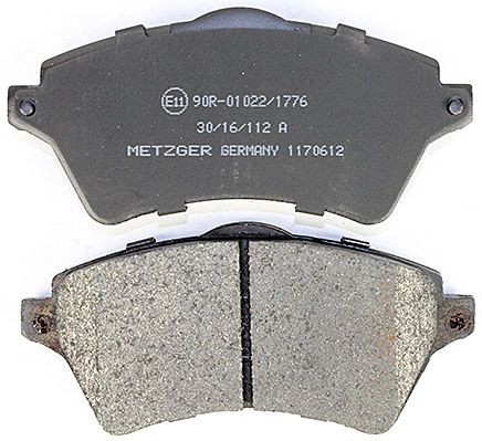 Bremsbelagsatz, Scheibenbremse METZGER 1170612 f&uuml;r LAND ROVER, Vorderachse